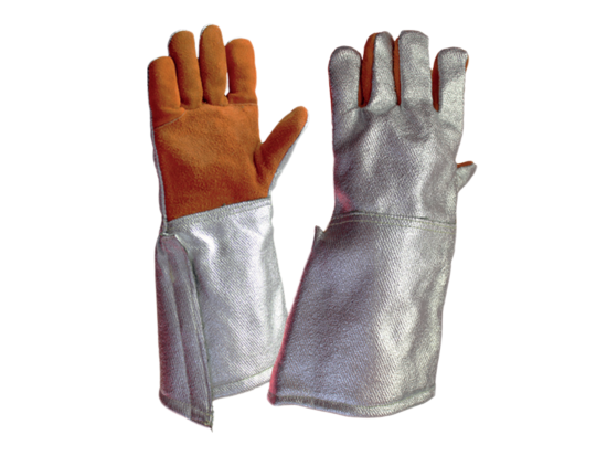 HTR skinn fem-fingret hanske m_alu overside + håndledd_tommelforsterkning (250°C)